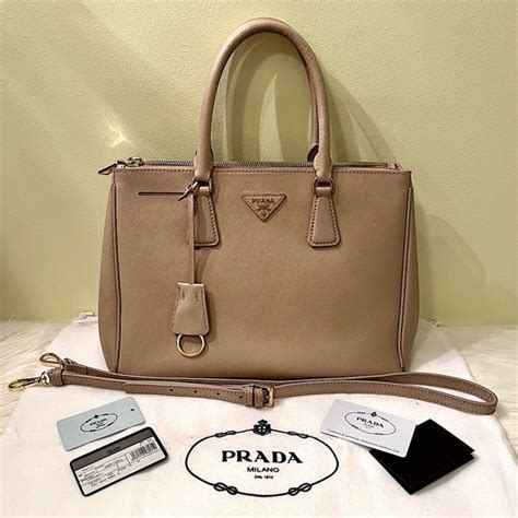 prada saffiano double zip tote cammeo|prada leather bag.